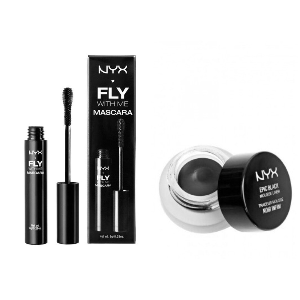 NYX Black Waterproof Mascara & Eyeliner Bundle